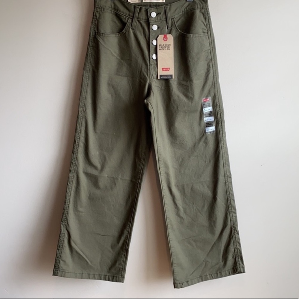 NWT Olive Green Mile High Wide Leg Levi’s Jeans